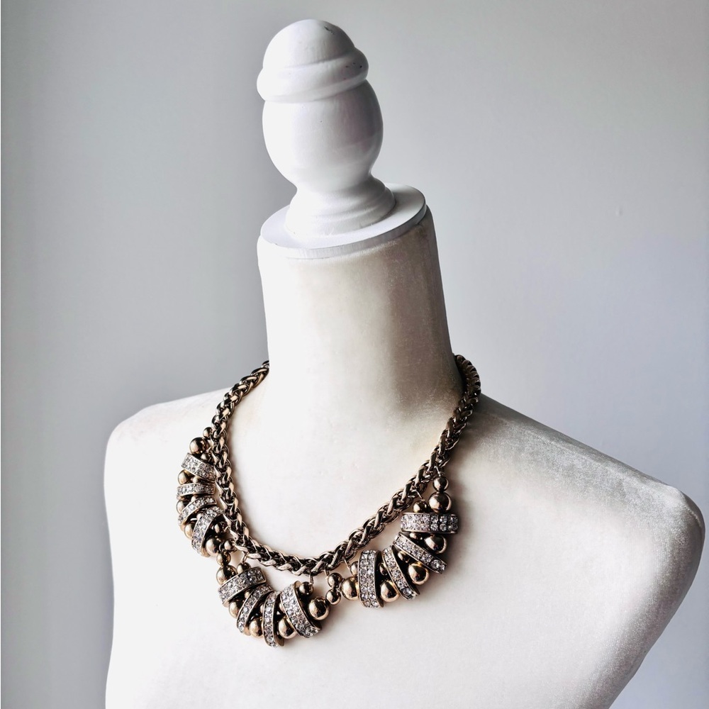 Vintage Banana Republic Gold Tone Rhinestone Women's Necklace